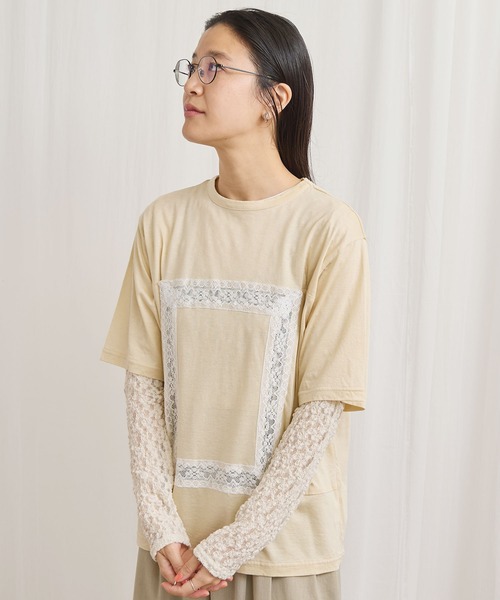 fig London(フィグロンドン)の「scene Tshirt(Tシャツ/カットソー・レディース・ベージュ/ブラック/サックスブルー・FREE)」の22枚目の写真