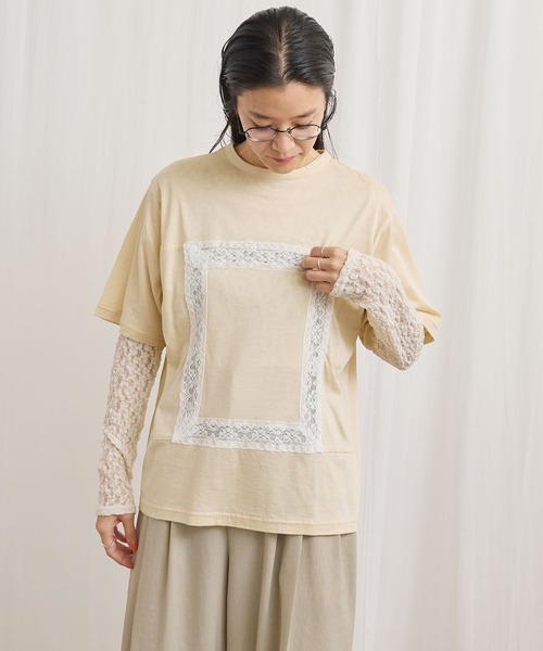 fig London(フィグロンドン)の「scene Tshirt(Tシャツ/カットソー・レディース・ベージュ/ブラック/サックスブルー・FREE)」の21枚目の写真