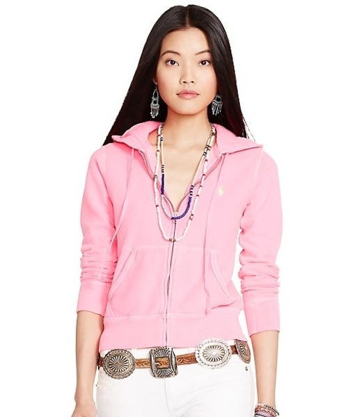 POLO RALPH LAUREN(ポロ ラルフ ローレン)の「フリース フルジップ フーディ(パーカー・レディース・ブルー/ピンク/ホワイト・SMALL/LARGE/X-LARGE/X-SMALL/MEDIUM)」の1枚目の写真