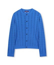 BESLOW（ビースロー）の「CROCHET CREW NECK SHORT CARDIGAN BLUE（カーディガン/ボレロ）」