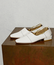 GRISE | 《追加》GRISEレザースクエアクロスシームアンクルフラット(その他シューズ)