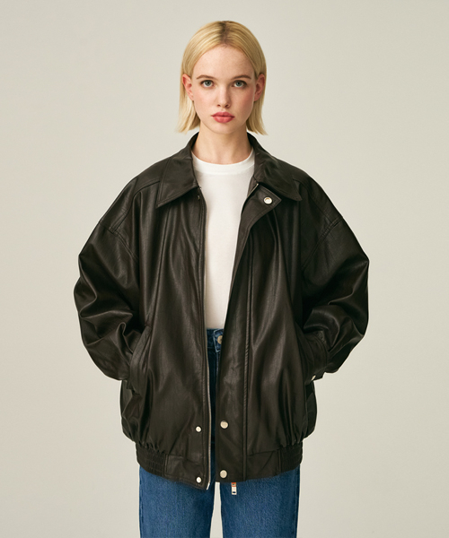 LADY VOLUME(レディーボリューム)の「(UNISEX)9130 VINTAGE LEATHER JACKET_BROWN(ライダースジャケット・レディース・その他・FREE)」の2枚目の写真