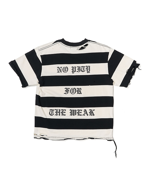 SCHISM INDUCING（スキズムインデューシング）の「BORO STRIPE T SHIRT BLACK（Tシャツ/カットソー・レディース・その他・LARGE/MEDIUM）」の3枚目の写真