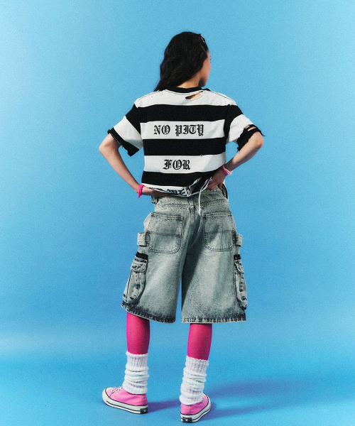 SCHISM INDUCING（スキズムインデューシング）の「BORO STRIPE T SHIRT BLACK（Tシャツ/カットソー・レディース・その他・LARGE/MEDIUM）」の22枚目の写真