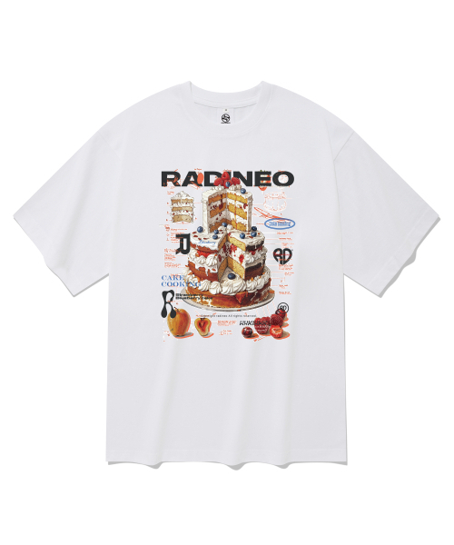 RADINEO(ラディネオ)の「ケーキ 半袖Tシャツ ホワイト(Tシャツ/カットソー・メンズ・その他・LARGE/MEDIUM/SMALL/X-LARGE)」の1枚目の写真