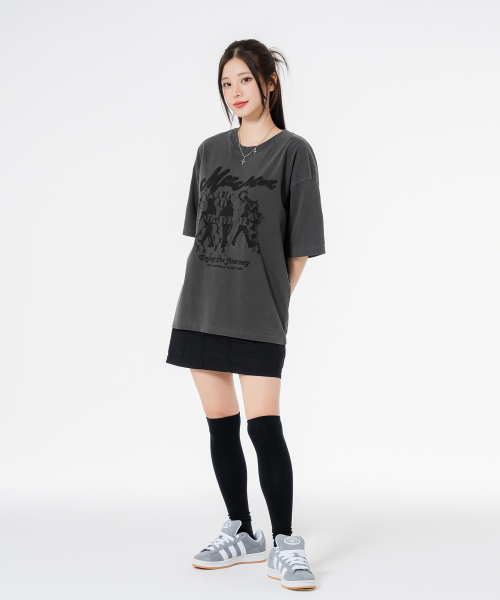 MOZMOZ(モズモズ)の「ウォーキングモズ オーバーサイズ ピグメント 半袖Tシャツ チャコール(Tシャツ/カットソー・レディース・その他・M/XL/XXL)」の4枚目の写真