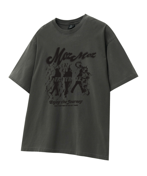 MOZMOZ(モズモズ)の「ウォーキングモズ オーバーサイズ ピグメント 半袖Tシャツ チャコール(Tシャツ/カットソー・レディース・その他・M/XL/XXL)」の5枚目の写真