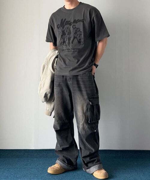 MOZMOZ(モズモズ)の「ウォーキングモズ オーバーサイズ ピグメント 半袖Tシャツ チャコール(Tシャツ/カットソー・レディース・その他・M/XL/XXL)」の9枚目の写真
