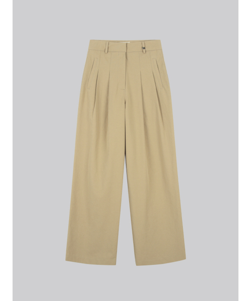 FRIVER07(フリバー07)の「Belt point pintuck wide cotton pants_Beige(その他パンツ・レディース・Beige・SMALL/MEDIUM)」の2枚目の写真