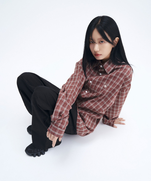 SLOW RECORD HOUSE(スローレコードハウス)の「ケインチェックシャツ_ブリック(シャツ/ブラウス・レディース・その他・LARGE/SMALL/MEDIUM)」の6枚目の写真