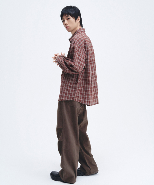 SLOW RECORD HOUSE(スローレコードハウス)の「ケインチェックシャツ_ブリック(シャツ/ブラウス・レディース・その他・LARGE/SMALL/MEDIUM)」の8枚目の写真