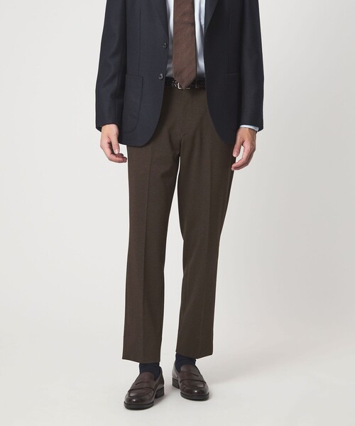 green label relaxing（グリーンレーベルリラクシング）の「エブリット TRPU ジャカード ジャージー スタンダード イージー スラックス -ウォッシャブル・ストレッチ-（スラックス・メンズ・ダークグレー/ネイビー/ダークブラウン・S/L/XL/M）」の2枚目の写真