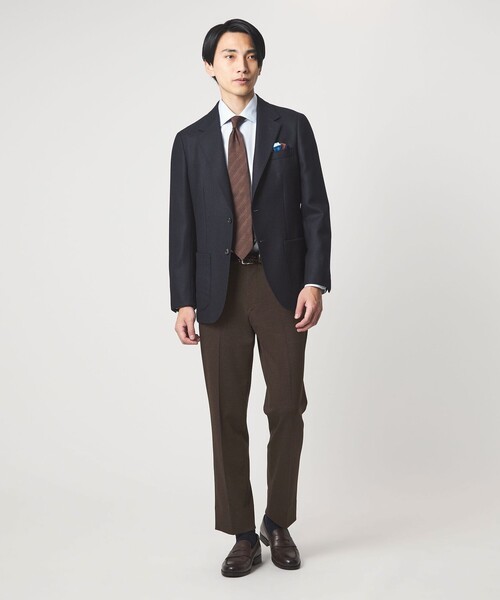 green label relaxing（グリーンレーベルリラクシング）の「エブリット TRPU ジャカード ジャージー スタンダード イージー スラックス -ウォッシャブル・ストレッチ-（スラックス・メンズ・ダークグレー/ネイビー/ダークブラウン・S/L/XL/M）」の22枚目の写真