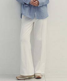 Pintuck Line Wide Sweat Pants (Ivory)