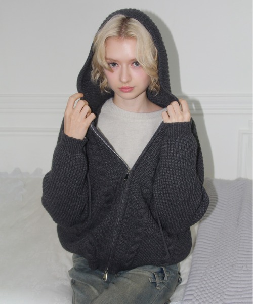 セール】【 IMARI / イマリ 】 ローゲージ ニット パーカー