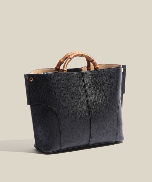 ROPE'(ロペ)の「【E'POR】BAMBOO BAG Medium/軽量・通勤・26SS(ハンドバッグ・レディース・オフホワイト/ベージュ系その他2/ブラック系その他2・FREE)」の3枚目の写真