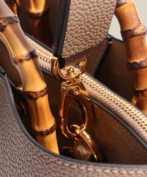 ROPE'(ロペ)の「【E'POR】BAMBOO BAG Medium/軽量・通勤・26SS(ハンドバッグ・レディース・オフホワイト/ベージュ系その他2/ブラック系その他2・FREE)」の10枚目の写真