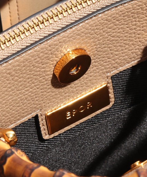 ROPE'(ロペ)の「【E'POR】BAMBOO BAG Medium/軽量・通勤・26SS(ハンドバッグ・レディース・オフホワイト/ベージュ系その他2/ブラック系その他2・FREE)」の8枚目の写真