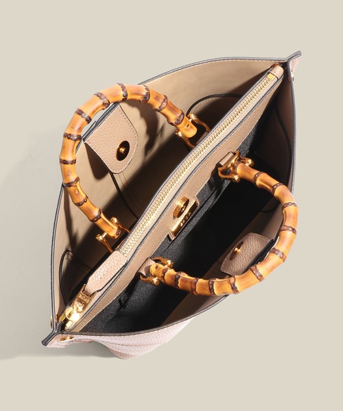 ROPE'(ロペ)の「【E'POR】BAMBOO BAG Medium/軽量・通勤・26SS(ハンドバッグ・レディース・オフホワイト/ベージュ系その他2/ブラック系その他2・FREE)」の5枚目の写真