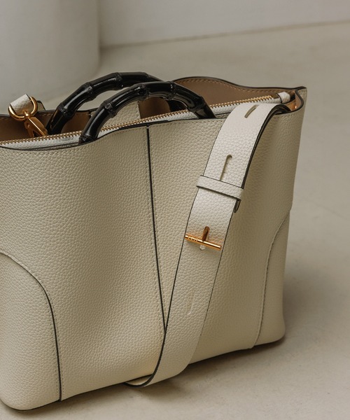 ROPE'(ロペ)の「【E'POR】BAMBOO BAG Medium/軽量・通勤・26SS(ハンドバッグ・レディース・オフホワイト/ベージュ系その他2/ブラック系その他2・FREE)」の17枚目の写真