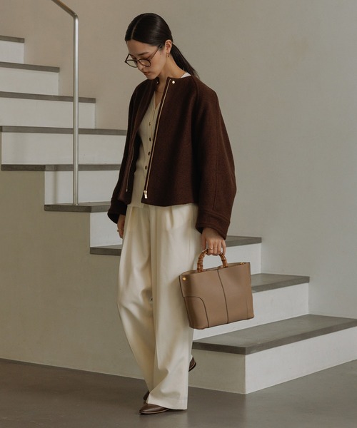 ROPE'(ロペ)の「【E'POR】BAMBOO BAG Medium/軽量・通勤・26SS(ハンドバッグ・レディース・オフホワイト/ベージュ系その他2/ブラック系その他2・FREE)」の22枚目の写真