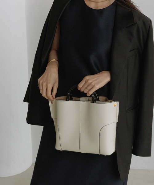 ROPE'(ロペ)の「【E'POR】BAMBOO BAG Medium/軽量・通勤・26SS(ハンドバッグ・レディース・オフホワイト/ベージュ系その他2/ブラック系その他2・FREE)」の18枚目の写真