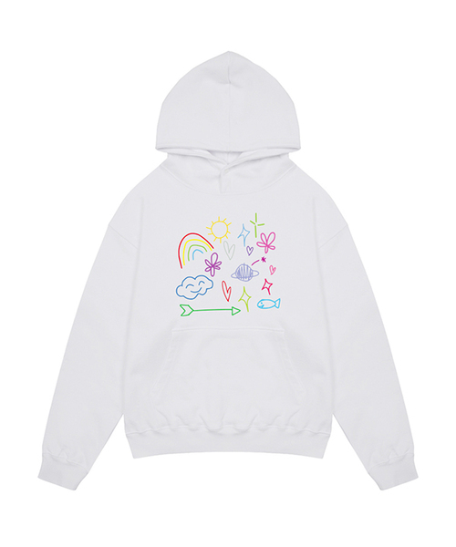 ARIGHTANGLE(アライトアングル)の「RAINBOW HOODIE (2 COLOR)(パーカー・レディース・ホワイト/ブラック・FREE)」の1枚目の写真