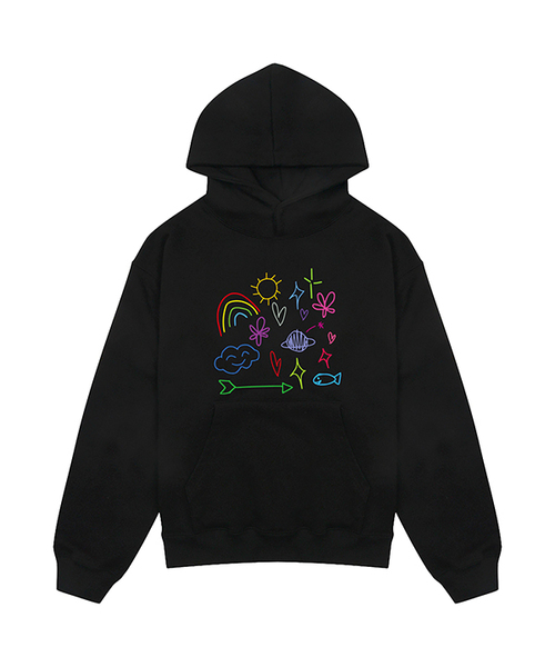ARIGHTANGLE(アライトアングル)の「RAINBOW HOODIE (2 COLOR)(パーカー・レディース・ホワイト/ブラック・FREE)」の2枚目の写真