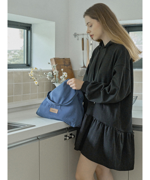 AVANT-G(アバン)の「Dot Pattern Eco Bag - BLUE(エコバッグ/サブバッグ・レディース・チャコールグレー/ベージュ/ブルー・FREE)」の4枚目の写真