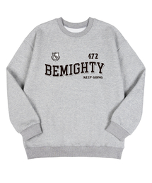 BEMIGHTY（ビーマイティー）の「スポーティウェーブロゴ起毛オーバーサイズスウェット [グレー]（スウェット）」