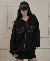 AU ホットフィックス フードジップアップ ブラック