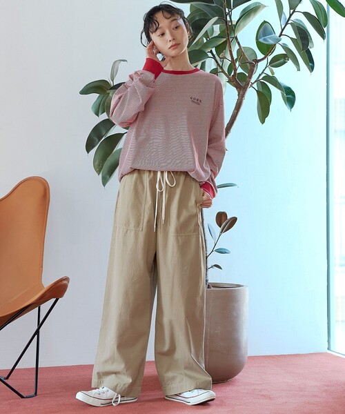 coen（コーエン）の「【再入荷/新色登場】coen（コーエン）ロゴ刺繍 ユニロンT（Tシャツ/カットソー・レディース・その他2/その他1/ダークグレー/オフホワイト・L/M）」の11枚目の写真