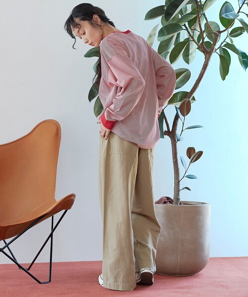 coen（コーエン）の「【再入荷/新色登場】coen（コーエン）ロゴ刺繍 ユニロンT（Tシャツ/カットソー・レディース・その他2/その他1/ダークグレー/オフホワイト・L/M）」の12枚目の写真