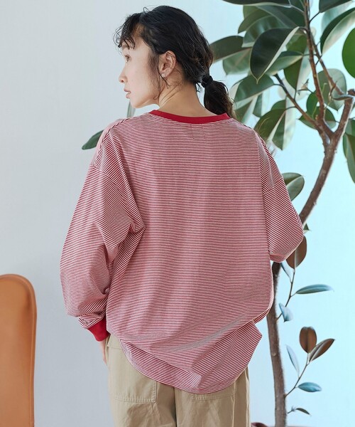 coen（コーエン）の「【再入荷/新色登場】coen（コーエン）ロゴ刺繍 ユニロンT（Tシャツ/カットソー・レディース・その他2/その他1/ダークグレー/オフホワイト・L/M）」の15枚目の写真
