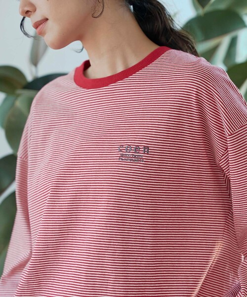 coen（コーエン）の「【再入荷/新色登場】coen（コーエン）ロゴ刺繍 ユニロンT（Tシャツ/カットソー・レディース・その他2/その他1/ダークグレー/オフホワイト・L/M）」の16枚目の写真
