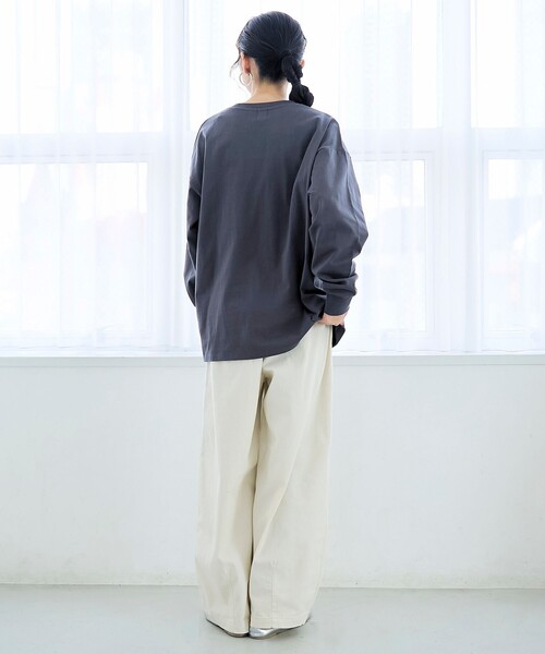 coen（コーエン）の「【再入荷/新色登場】coen（コーエン）ロゴ刺繍 ユニロンT（Tシャツ/カットソー・レディース・その他2/その他1/ダークグレー/オフホワイト・L/M）」の18枚目の写真