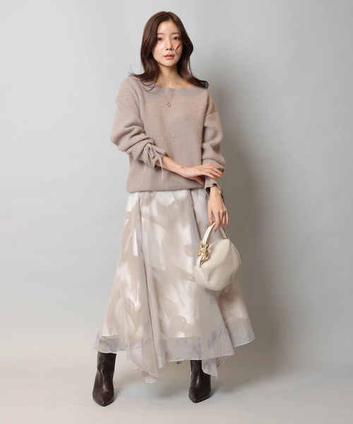 Apuweiser-riche（アプワイザーリッシェ）の「リボンテープフロッキースカート（スカート・レディース・ベージュ系その他/ブルー系その他3・2/1/0）」の3枚目の写真