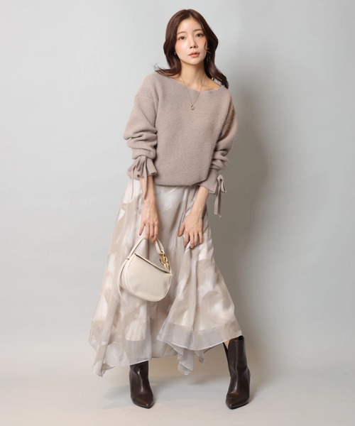 Apuweiser-riche（アプワイザーリッシェ）の「リボンテープフロッキースカート（スカート・レディース・ベージュ系その他/ブルー系その他3・2/1/0）」の4枚目の写真