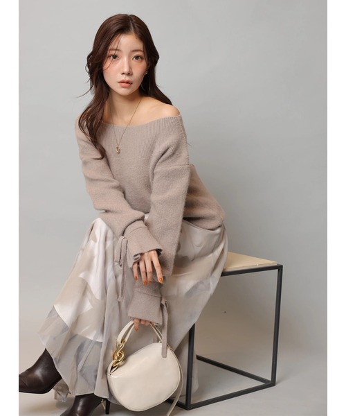 Apuweiser-riche（アプワイザーリッシェ）の「リボンテープフロッキースカート（スカート・レディース・ベージュ系その他/ブルー系その他3・2/1/0）」の9枚目の写真