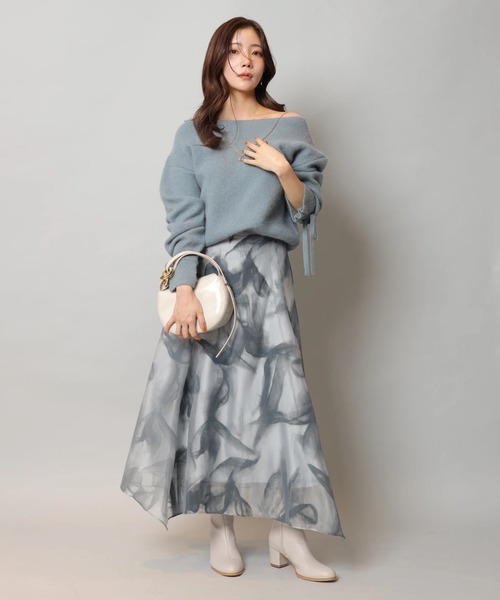 Apuweiser-riche（アプワイザーリッシェ）の「リボンテープフロッキースカート（スカート・レディース・ベージュ系その他/ブルー系その他3・2/1/0）」の13枚目の写真