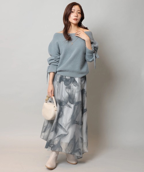 Apuweiser-riche（アプワイザーリッシェ）の「リボンテープフロッキースカート（スカート・レディース・ベージュ系その他/ブルー系その他3・2/1/0）」の15枚目の写真