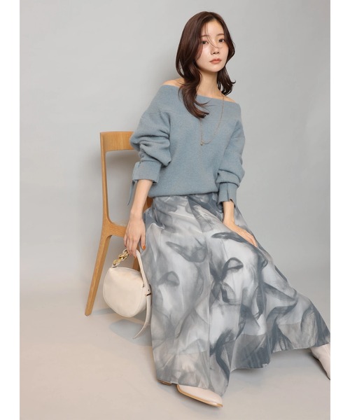 Apuweiser-riche（アプワイザーリッシェ）の「リボンテープフロッキースカート（スカート・レディース・ベージュ系その他/ブルー系その他3・2/1/0）」の11枚目の写真