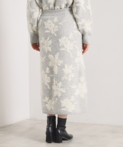 ITS'DEMO（イッツデモ）の「【手洗い可／セットアップ可】花柄フェザージャカードニットスカート（スカート・レディース・ブラウン系その他/サックスブルー/グレー/チャコールグレー・00）」の22枚目の写真