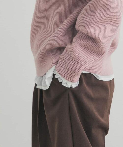 URBAN RESEARCH DOORS(アーバンリサーチドアーズ)の「ピンタックフリルスタンドカラーブラウス(シャツ/ブラウス・レディース・ストライプ/オフホワイト/ブラック・FREE)」の4枚目の写真