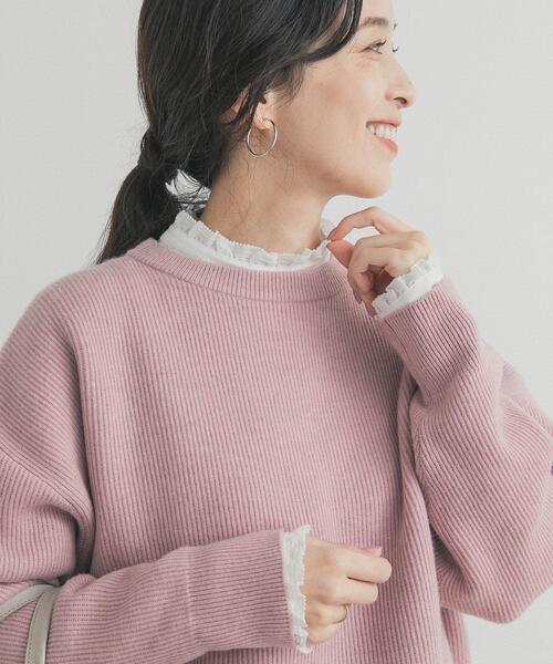 URBAN RESEARCH DOORS(アーバンリサーチドアーズ)の「ピンタックフリルスタンドカラーブラウス(シャツ/ブラウス・レディース・ストライプ/オフホワイト/ブラック・FREE)」の5枚目の写真