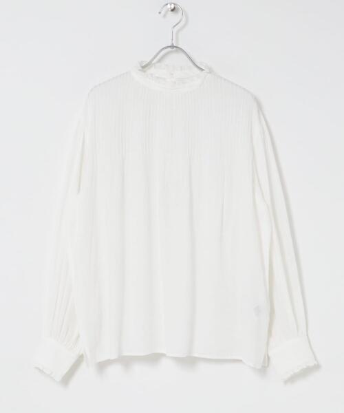 URBAN RESEARCH DOORS(アーバンリサーチドアーズ)の「ピンタックフリルスタンドカラーブラウス(シャツ/ブラウス・レディース・ストライプ/オフホワイト/ブラック・FREE)」の9枚目の写真