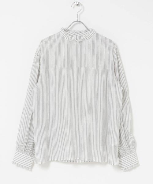 URBAN RESEARCH DOORS(アーバンリサーチドアーズ)の「ピンタックフリルスタンドカラーブラウス(シャツ/ブラウス・レディース・ストライプ/オフホワイト/ブラック・FREE)」の17枚目の写真