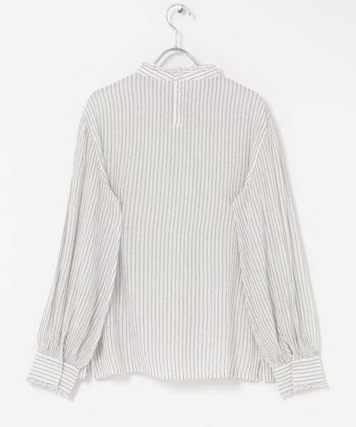 URBAN RESEARCH DOORS(アーバンリサーチドアーズ)の「ピンタックフリルスタンドカラーブラウス(シャツ/ブラウス・レディース・ストライプ/オフホワイト/ブラック・FREE)」の20枚目の写真