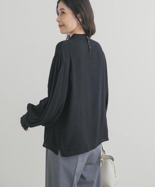 セール】ピンタックフリルスタンドカラーブラウス（シャツ/ブラウス