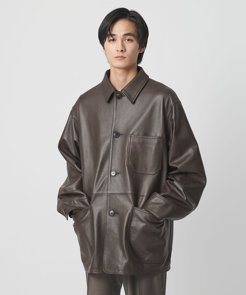 ★最終価格★UNITED ARROWS ラム レザー オーバーサイズシャツ UNITED ARROWS（ユナイテッドアローズ）の「ラムレザー オーバーサイズ